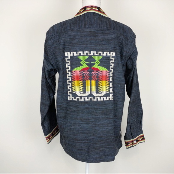 VINTAGE | Aztec Embroidery Jacket Multicolor A67 - Picture 9 of 13